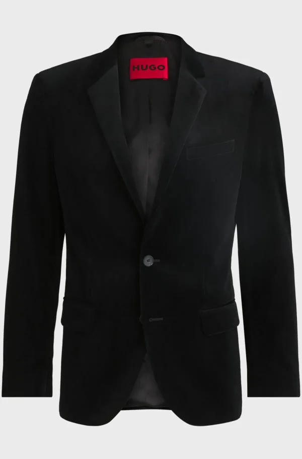 HUGO BOSS Blazers>Casaco Simples De Ajuste Slim Em Veludo De Algodão
