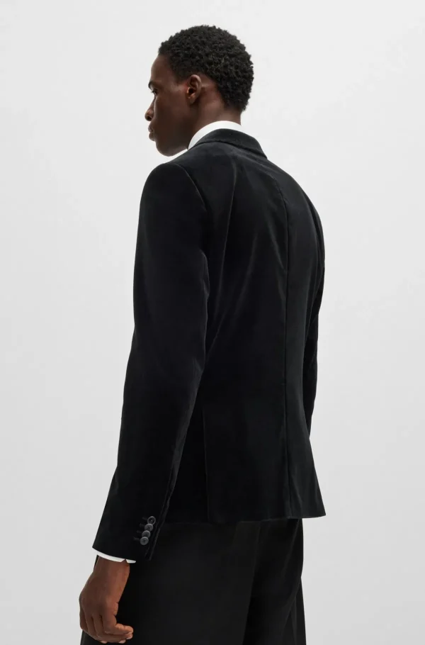 HUGO BOSS Blazers>Casaco Simples De Ajuste Slim Em Veludo De Algodão