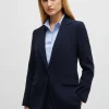 MULHER HUGO BOSS Fatos>Casaco Trespassado De Ajuste Regular Em Crepe Japonês