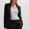 MULHER HUGO BOSS Fatos | Artigos Essenciais>Casaco Trespassado De Ajuste Regular Em Crepe Japonês