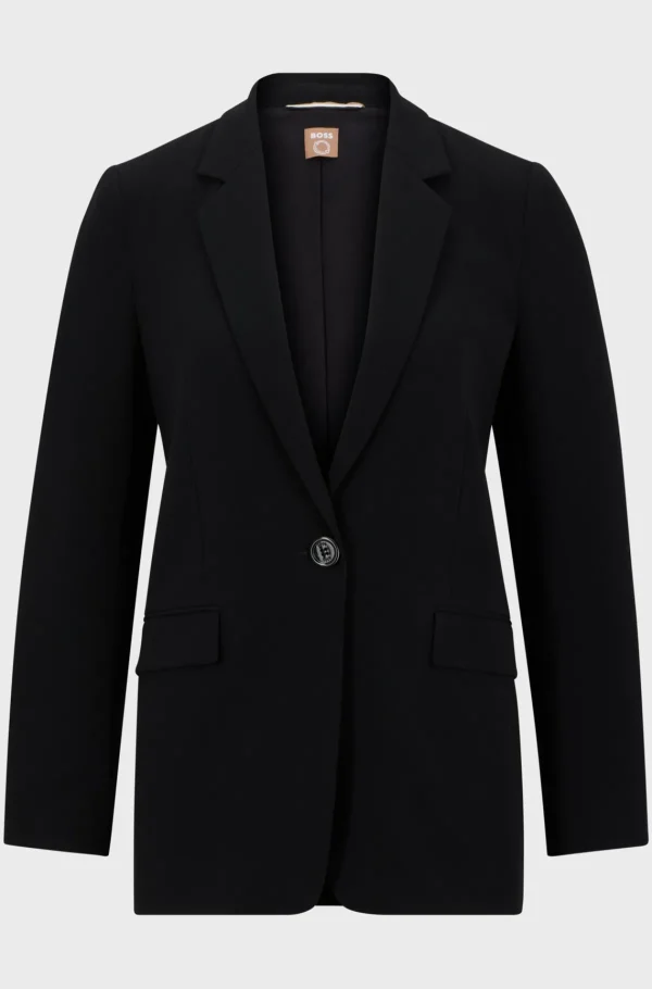 MULHER HUGO BOSS Fatos | Artigos Essenciais>Casaco Trespassado De Ajuste Regular Em Crepe Japonês