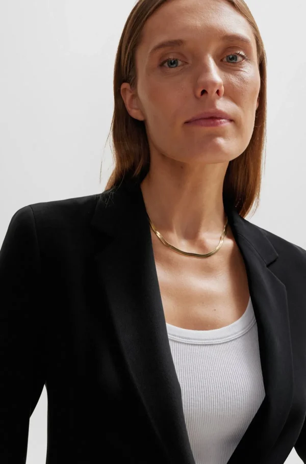 MULHER HUGO BOSS Fatos | Artigos Essenciais>Casaco Trespassado De Ajuste Regular Em Crepe Japonês