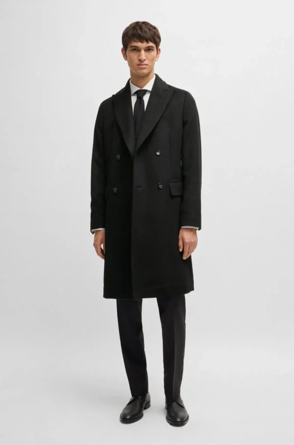 HUGO BOSS Sobretudos E Parkas>Casaco Trespassado Numa Mistura De Alpaca