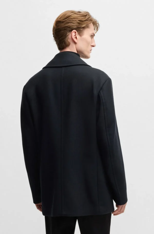 HUGO BOSS Sobretudos E Parkas>Casaco Trespassado Numa Mistura De Lã