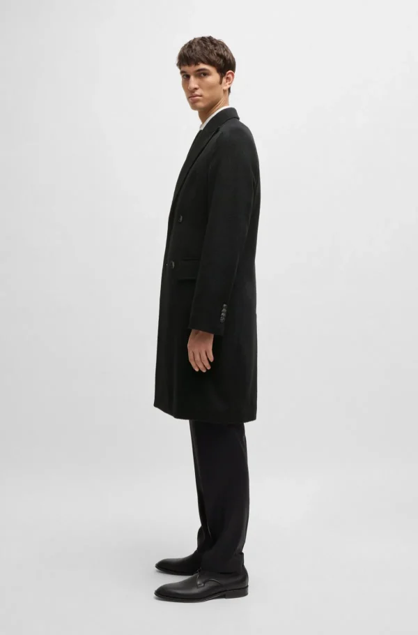 HUGO BOSS Sobretudos E Parkas>Casaco Trespassado Numa Mistura De Alpaca