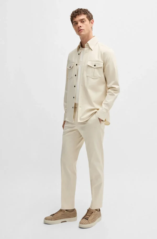 HUGO BOSS Calças E Calções>Chinos BOSS X ASTON MARTIN De Ajuste Regular Em Algodão Elástico