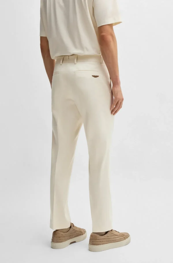 HUGO BOSS Calças E Calções>Chinos BOSS X ASTON MARTIN De Ajuste Regular Em Algodão Elástico