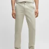 HUGO BOSS Calças E Calções>Chinos De Ajuste Afunilado Em Cetim De Algodão Elástico