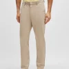 HUGO BOSS Calças E Calções>Chinos De Ajuste Slim Em Gabardine De Algodão Elástico