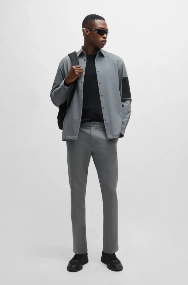 HUGO BOSS Calças E Calções>Chinos De Ajuste Slim Em Tecido Elástico De Quatro Vias Fácil De Engomar