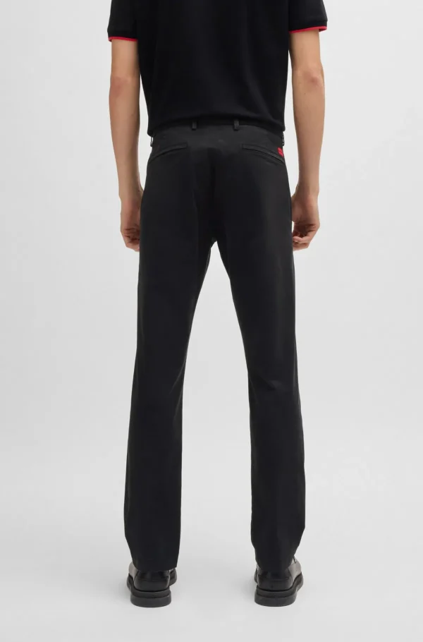 HUGO BOSS Calças E Calções>Chinos De Ajuste Slim Em Gabardine De Algodão Elástico