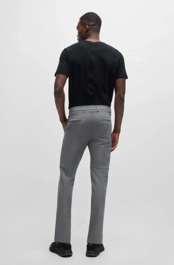 HUGO BOSS Calças E Calções>Chinos De Ajuste Slim Em Tecido Elástico De Quatro Vias Fácil De Engomar