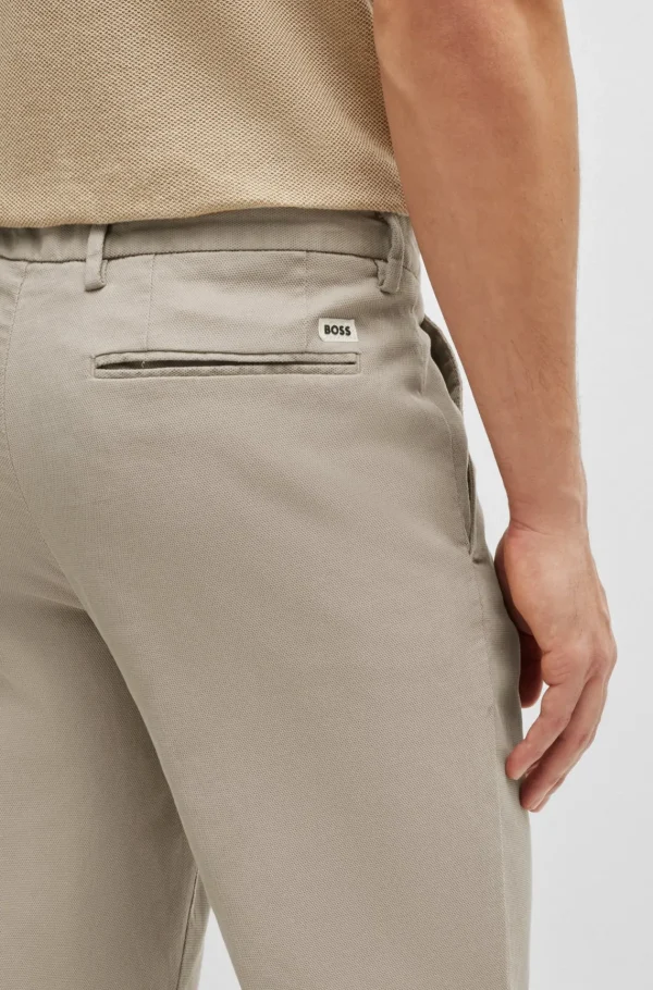 HUGO BOSS Calças E Calções>Chinos De Ajuste Slim Em Mistura De Algodão Elástico