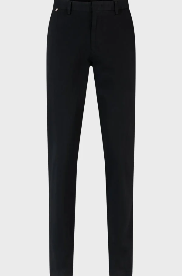 HUGO BOSS Calças E Calções>Chinos De Ajuste Slim Em Gabardine De Algodão Elástico