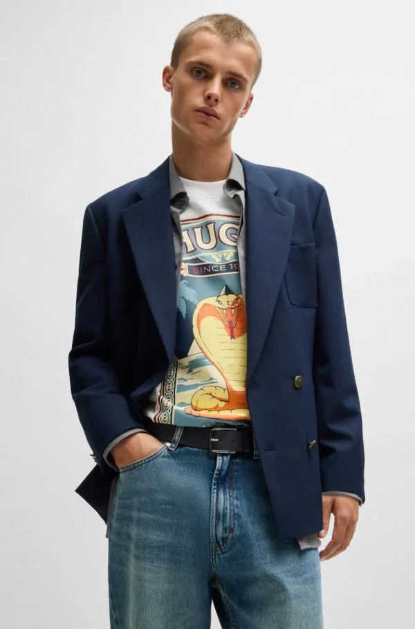 HUGO BOSS Cintos>Cinto Em Pele Granulada Com Fivela Com Logótipo