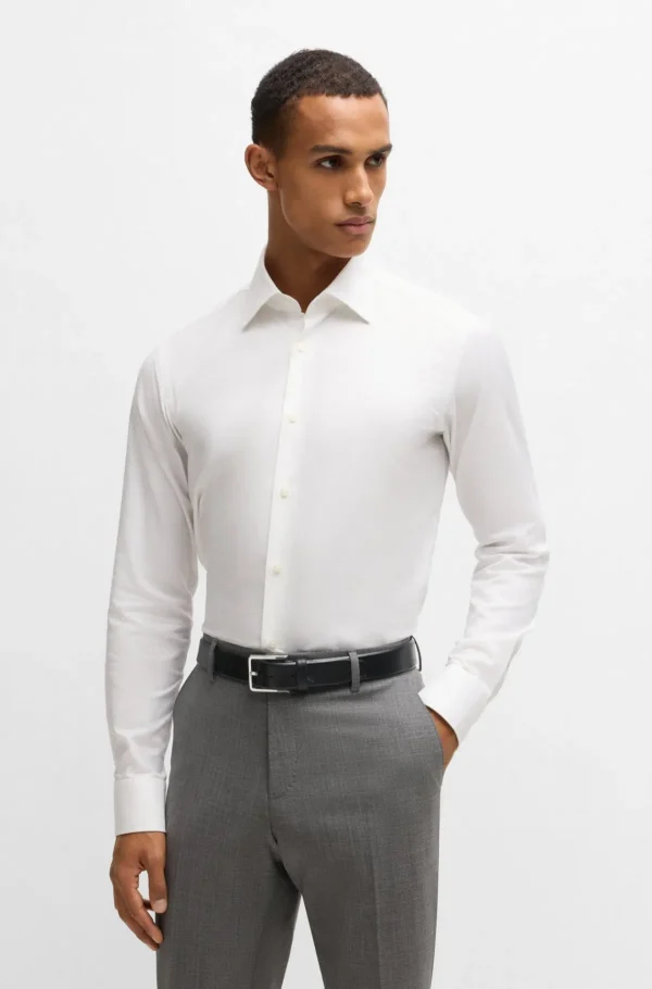 HUGO BOSS Cintos>Cinto Em Pele Italiana Com Fivela Em Metal Polido