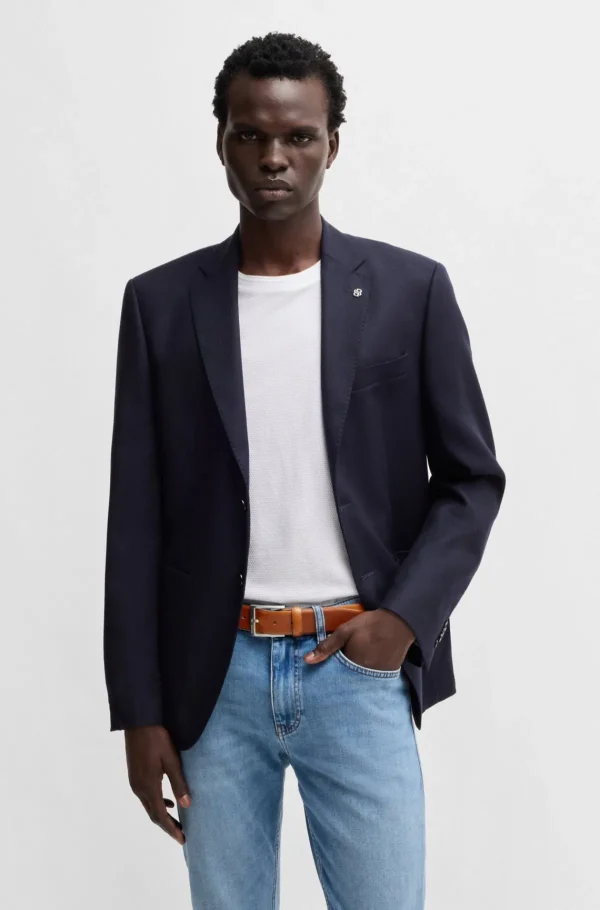 HUGO BOSS Artigos Essenciais>Cinto Em Pele Italiana Com Fivela Em Tons De Cinzento