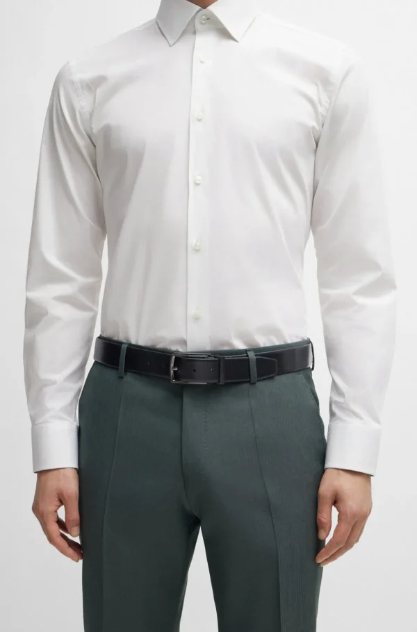 HUGO BOSS Cintos>Cinto Reversível Em Pele Italiana Com Protetor Da Marca