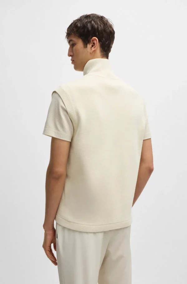 HUGO BOSS Casacos>Colete Acolchoado De Material Misto Com Emblema De Logótipo
