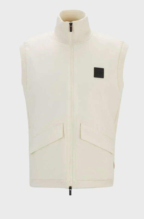HUGO BOSS Casacos>Colete Acolchoado De Material Misto Com Emblema De Logótipo