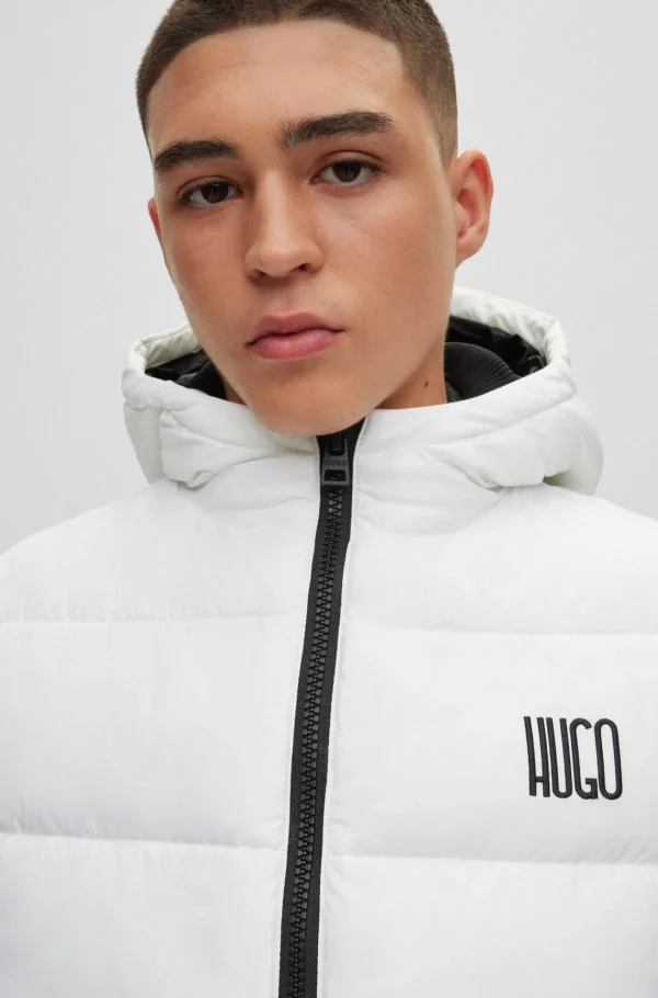 HUGO BOSS Casacos>Colete Com Capuz Impermeável Com Detalhe De Logótipo