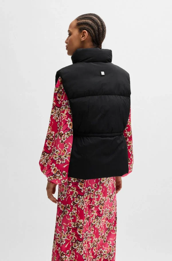 MULHER HUGO BOSS Casacos>Colete De Ajuste Descontraído Repelente à água Com Logótipo Sobreposto