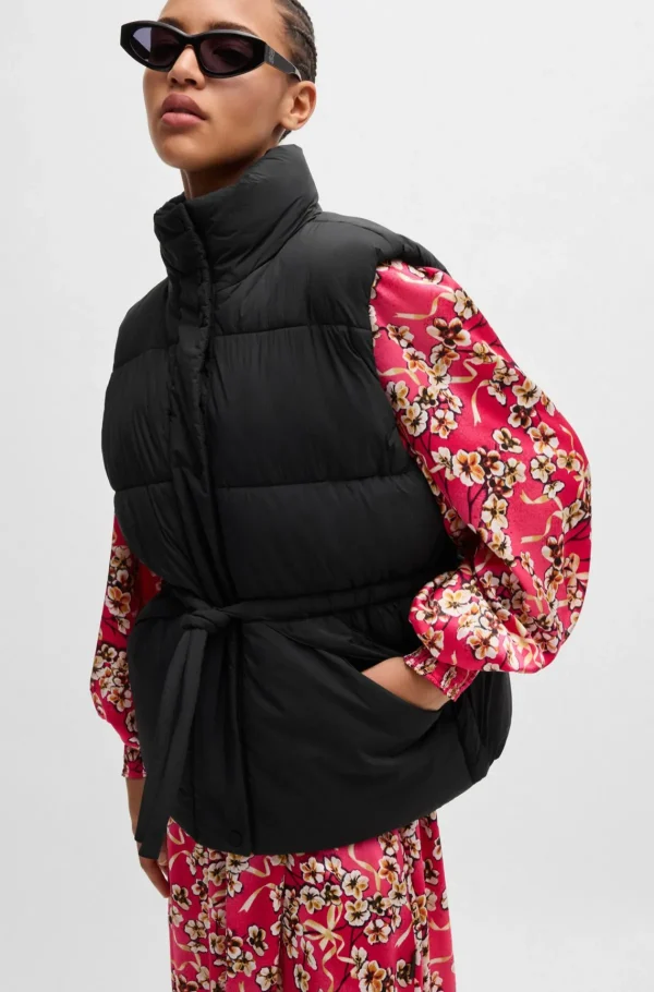 MULHER HUGO BOSS Casacos>Colete De Ajuste Descontraído Repelente à água Com Logótipo Sobreposto