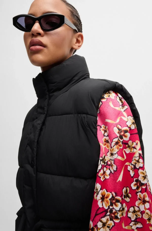 MULHER HUGO BOSS Casacos>Colete De Ajuste Descontraído Repelente à água Com Logótipo Sobreposto