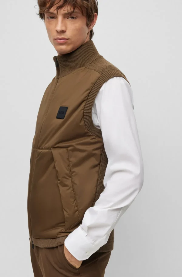 HUGO BOSS Casacos>Colete De Ajuste Regular Com Emblema De Logótipo