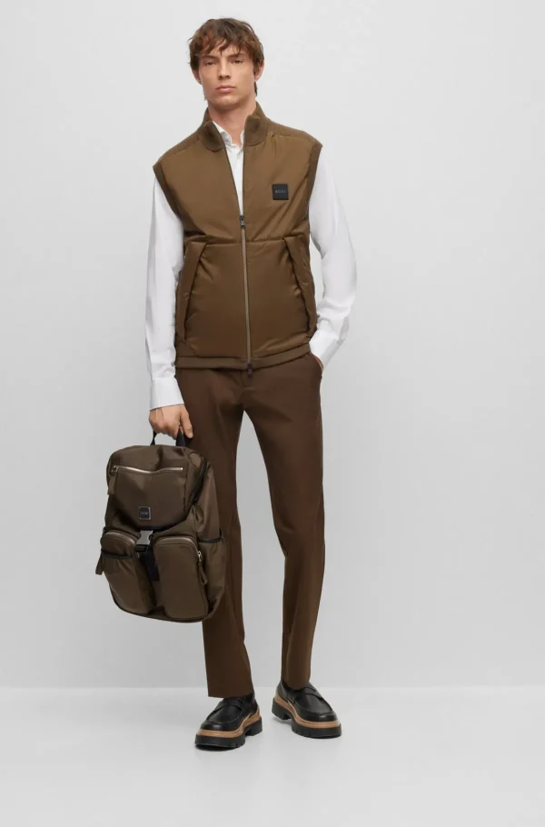 HUGO BOSS Casacos>Colete De Ajuste Regular Com Emblema De Logótipo