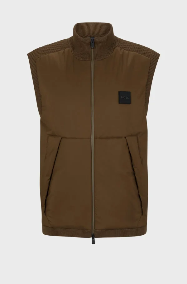 HUGO BOSS Casacos>Colete De Ajuste Regular Com Emblema De Logótipo