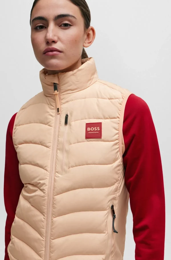 MULHER HUGO BOSS Roupa De Equitação>Colete Equestre Almofadado Com Remendo De Logótipo De Silicone