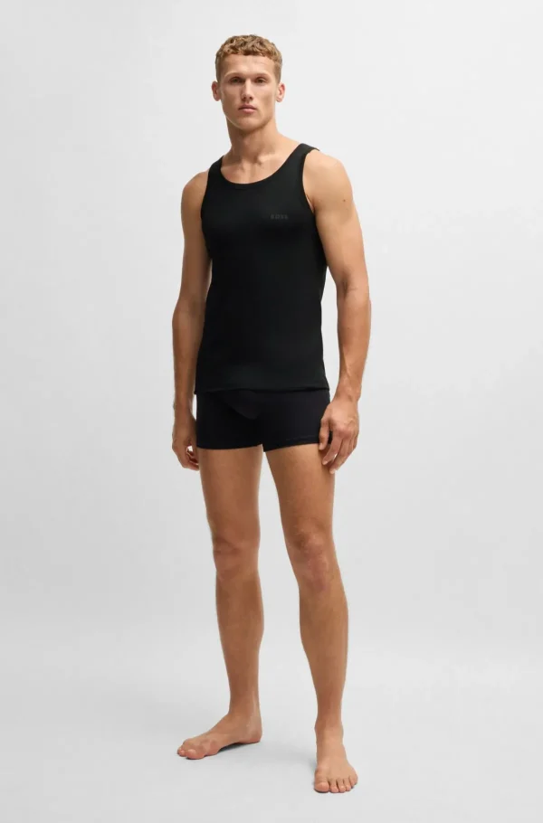 HUGO BOSS Roupa Interior>Colete Interior De Algodão Canelado Com Estampado De Logótipo