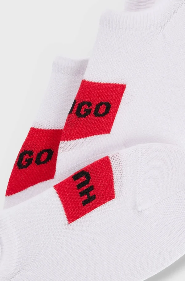 HUGO BOSS Meias>Conjunto De Três Pares De Meias Invisíveis Com Etiquetas Em Vermelho