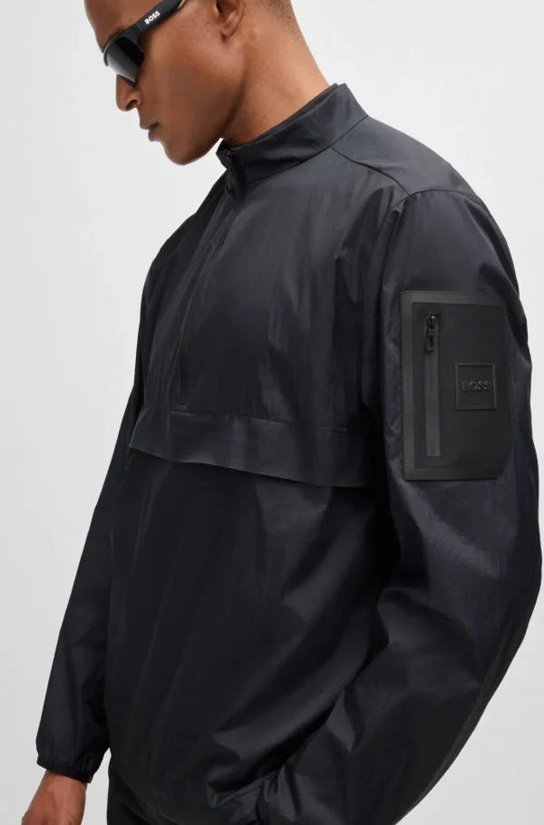 HUGO BOSS Ginásio E Corrida>Corta-vento De Ajuste Regular Repelente à água Em Tecido Ripstop