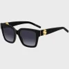 MULHER HUGO BOSS Óculos>Óculos Escuros Em Acetato Preto Com Monogramas Double B Dourados