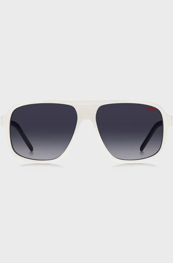 MULHER HUGO BOSS Óculos>Óculos Escuros Em Acetato Com Hastes Sobrepostas