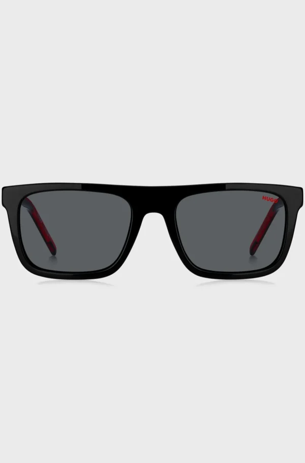 HUGO BOSS Óculos>Óculos Escuros Em Acetato Com Hastes Sobrepostas