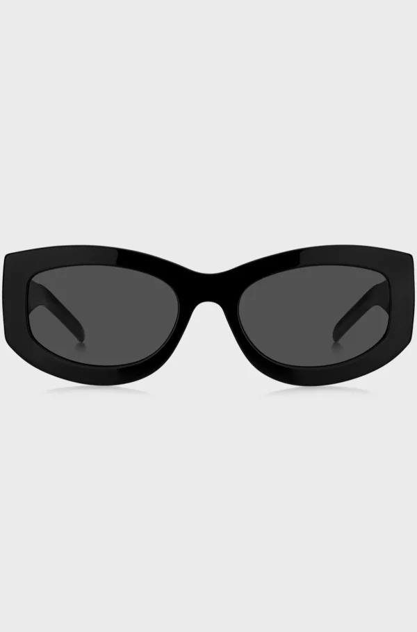 MULHER HUGO BOSS Óculos>Óculos Escuros Em Bioacetato Com A Risca Característica E Logótipo Grande Nas Hastes