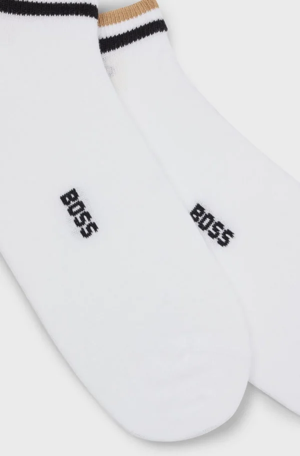 HUGO BOSS Meias>Dois Pares De Meias Até Ao Tornozelo Com Pinhos De Risca De Assinatura