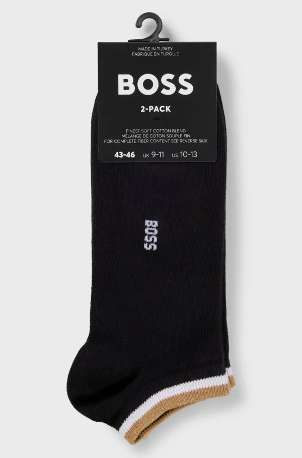 HUGO BOSS Ginásio E Corrida | Artigos Essenciais>Dois Pares De Meias Até Ao Tornozelo Com Pinhos De Risca De Assinatura