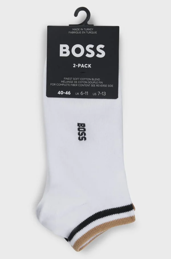 HUGO BOSS Meias>Dois Pares De Meias Até Ao Tornozelo Com Pinhos De Risca De Assinatura