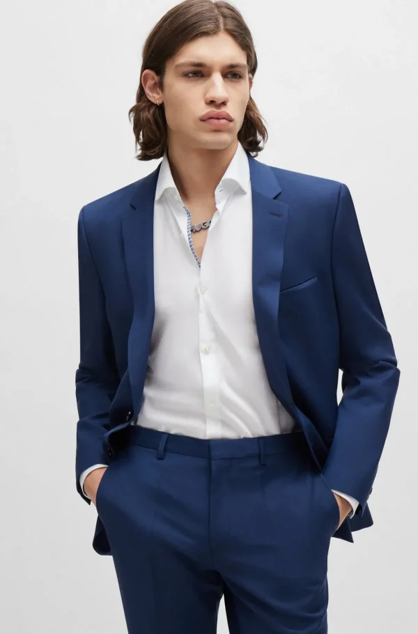 HUGO BOSS Calças E Calções>Fato De Ajuste Extra-slim Em Mistura De Lã