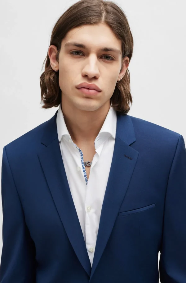 HUGO BOSS Calças E Calções>Fato De Ajuste Extra-slim Em Mistura De Lã