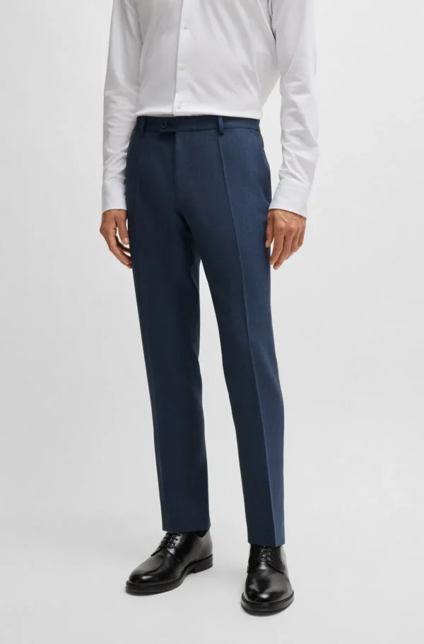 HUGO BOSS Fatos>Fato De Ajuste Slim Em Lã Elástica De Alta Performance Com Micropadrão
