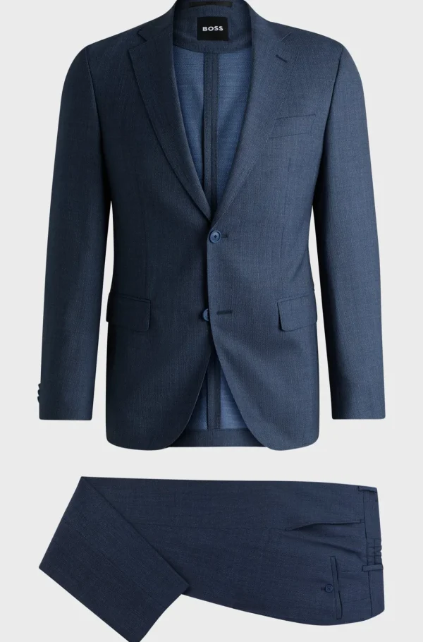HUGO BOSS Fatos>Fato De Ajuste Slim Em Lã Elástica De Alta Performance Com Micropadrão