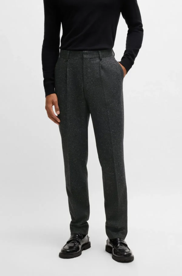 HUGO BOSS Fatos>Fato De Ajuste Slim Em Mistura De Lã Com Micropadrão