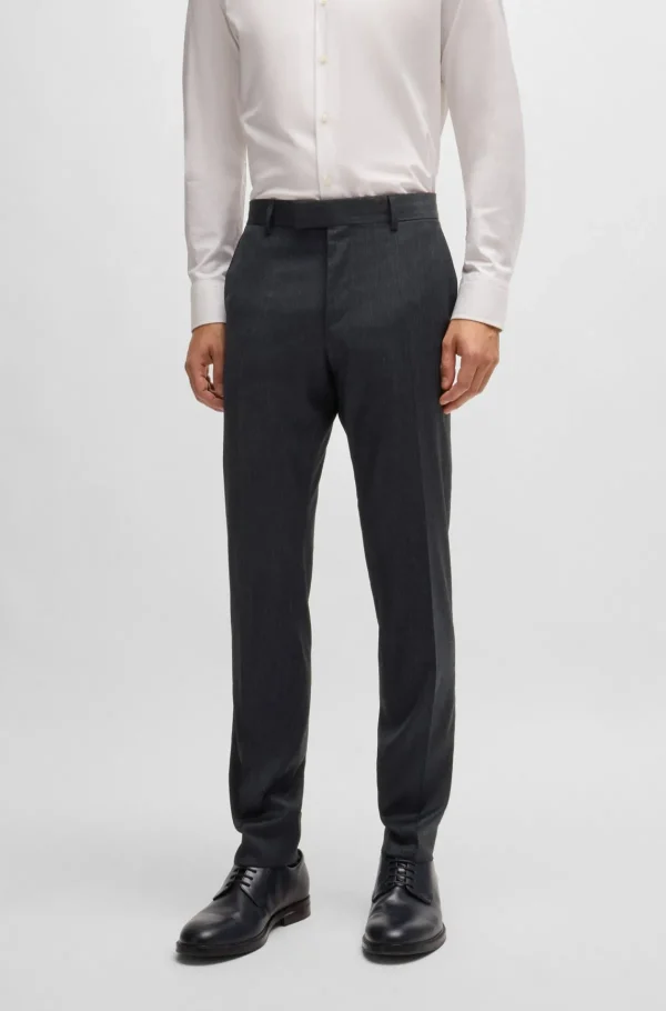 HUGO BOSS Fatos>Fato De Ajuste Slim Em Mistura De Lã Com Micropadrão
