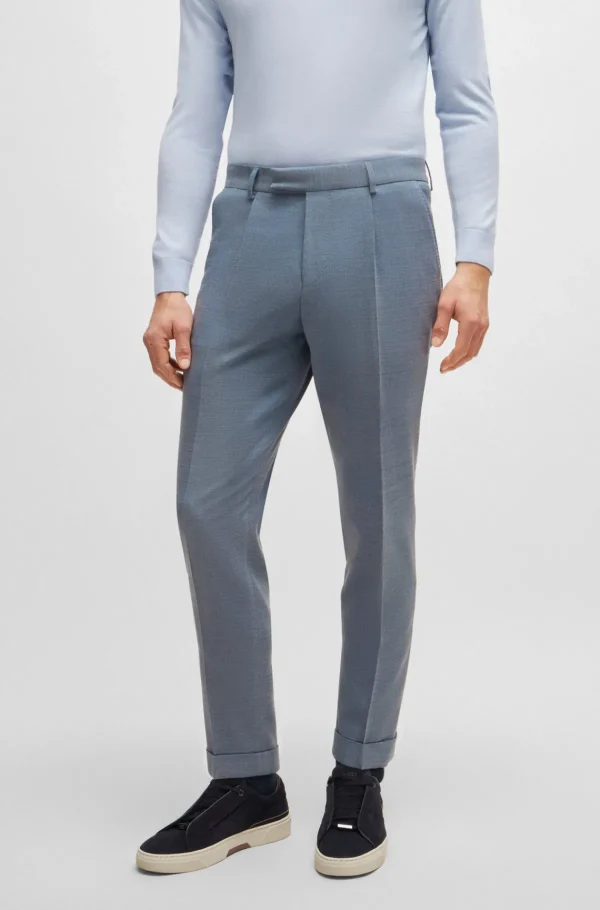 HUGO BOSS Fatos>Fato De Ajuste Slim Em Mistura De Lã Com Micropadrão