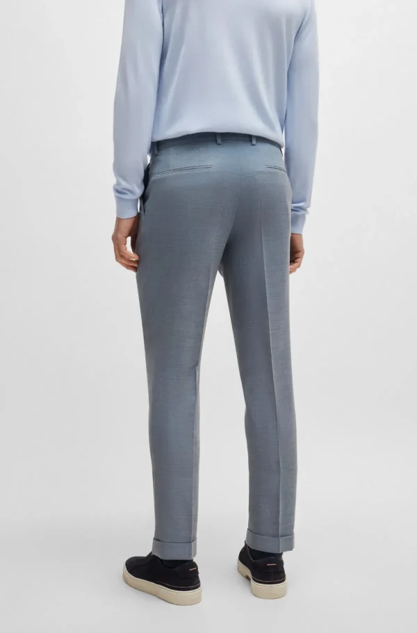 HUGO BOSS Fatos>Fato De Ajuste Slim Em Mistura De Lã Com Micropadrão